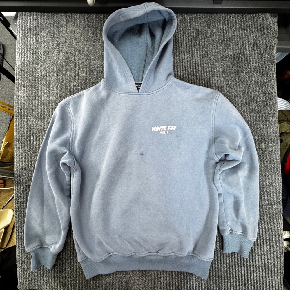 White Fox Vol.3 Oversized Hoodie Womens XS/S Dusty Blue Graphic Pullover